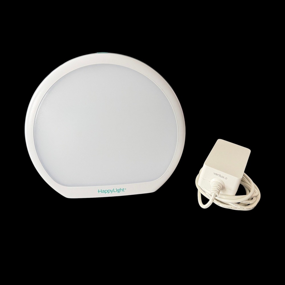 HappyLight Alba Round UV-Free LED Therapy Lamp 10,000 Lux White Verilux Wellness